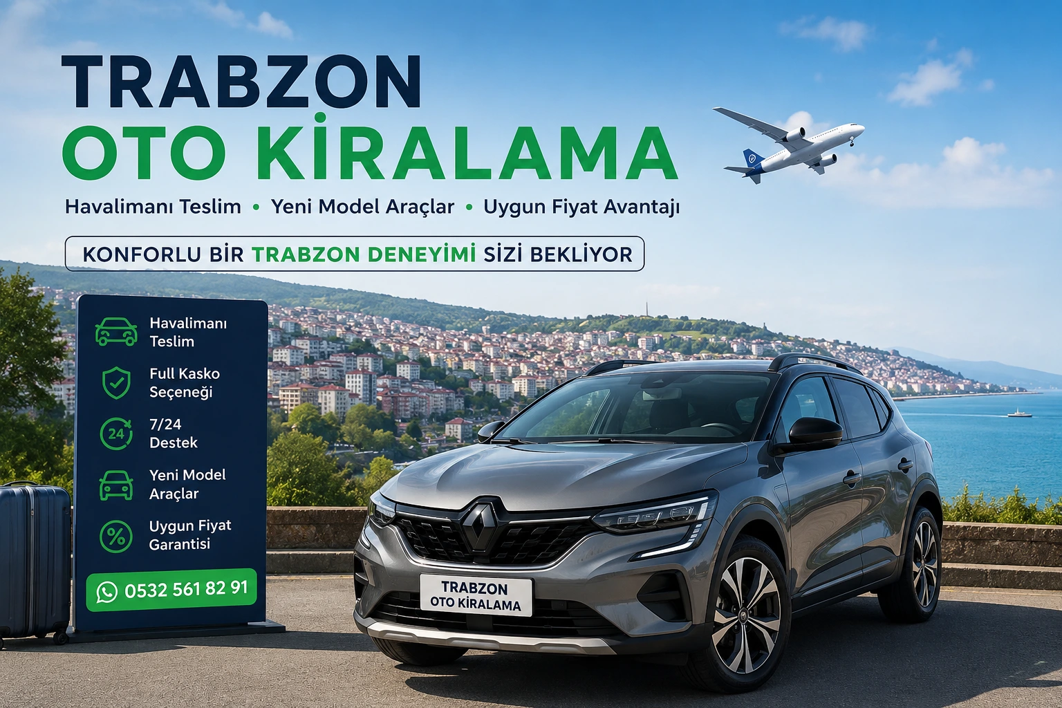 Trabzon Oto Kiralama Rehberi 2026 | Havalimanı Teslim Yeni Model Araçlar
